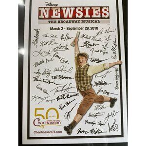 Disney Newsies Broadway Musical Signed Poster Chanhassen Dinner Theatres 50th An